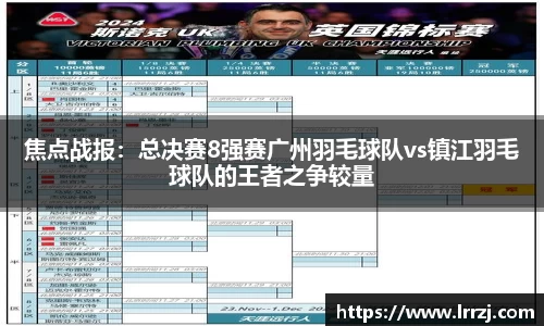 焦点战报：总决赛8强赛广州羽毛球队vs镇江羽毛球队的王者之争较量